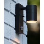 Einflammige LED Außenwandleuchte Arne, schwarz, inkl. Bewegungsmelder