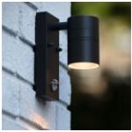 Einflammige LED Außenwandleuchte Arne, schwarz, inkl. Bewegungsmelder