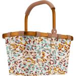 Sandfarbene Blumenmuster Elegante Reisenthel Carrybag Herreneinkaufskörbe mit Reißverschluss aus Kunstfaser 