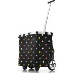 Schwarze Gepunktete Einkaufstrolleys & Einkaufswagen aus Polyester mit Teleskopgriff 