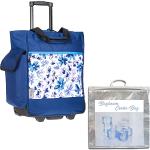 Einkaufstrolley Wheel Trolley Shopping Damentasche Einkaufsroller Korb Shopper + Thermo Tasche (12895 Blue Flower)