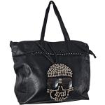 Schwarze Totenkopf Handtaschen mit Totenkopfmotiv für Damen 