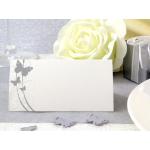 Silberne Tischdeko Hochzeit mit Schmetterlingsmotiv aus Papier 