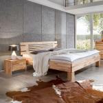 Braune Moderne BestLivingHome Rechteckige Einzelbetten geölt aus Massivholz 100x220 