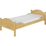 Hellbraune Erst-Holz Betten mit Matratze lackiert aus Massivholz 90x200 mit Härtegrad 2 