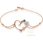 Pinke Herz Armbänder aus Rosegold 14 Karat mit Diamant personalisiert 