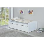 Weiße PKline Betten Landhausstil lackiert aus Kiefer mit Schublade 90x200 
