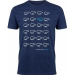 Blaue Melierte Bio Nachhaltige T-Shirts aus Samt für Herren Größe M 