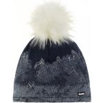 Dunkelblaue Eisbär Strickmützen mit Berg-Motiv mit Bommeln aus Polyester für Damen für den Winter - versandkostenfrei 