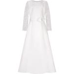 Weiße Elegante Langärmelige Kinderfestkleider aus Spitze für Mädchen Größe 146 