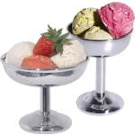 Silberne Eisbecher & Eisschalen mit Eismotiv glänzend aus Edelstahl 
