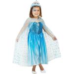 Hellblaue Buttinette Prinzessin-Kostüme mit Glitzer aus Satin für Kinder Größe 134 