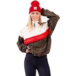 Reduzierte Offwhitefarbene Animal-Print eivy Damenfleecepullover & Damenfleeceshirts mit Leopard-Motiv mit Reißverschluss aus Fleece Größe S 