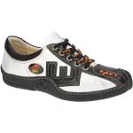 Weiße Eject Skat Runde Low Sneaker mit Schnürsenkel in Normalweite aus Glattleder mit herausnehmbarem Fußbett für Herren 