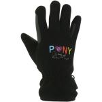 EKKIA Equitheme Kinder Winter Fleece Handschuh schwarz mit bunter Aufschrift