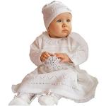 Weiße Elegante Langärmelige Kinderfestkleider mit Knopf aus Tüll für Babys Größe 86 