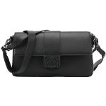 Schwarze Ekonika Baguette-Taschen mit Reißverschluss aus Leder für Damen 
