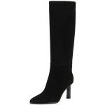 Schwarze Casual Ekonika Spitze Pfennigabsatz High-Heel Stiefel ohne Verschluss aus Kunstfaser für Damen Größe 40 mit Absatzhöhe 7cm bis 9cm 