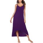 Violette Sexy Maxi Bademäntel lang aus Baumwolle für Damen Größe XL für den für den Sommer 