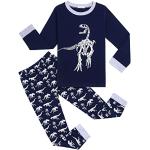 Reduzierte Blaue Lange Kinderschlafanzüge mit Halloween-Motiv für Jungen 2-teilig für den für den Herbst 