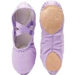 Violette Balletschuhe & Spitzenschuhe aus Leder rutschfest für Kinder Größe 34 
