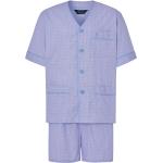 Hellblaue Bestickte Pyjamas kurz aus Popeline für Herren Größe XXL für den für den Sommer 