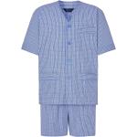 Hellblaue Bestickte Pyjamas kurz aus Popeline für Herren Größe 5 XL für den für den Sommer 