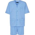 Hellblaue Bestickte Pyjamas kurz aus Popeline für Herren Größe 5 XL für den für den Sommer 