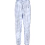 Hellblaue Karo Pyjamahosen lang aus Popeline für Herren Größe 3 XL 