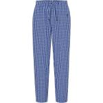 Blaue Karo Pyjamahosen lang aus Popeline für Herren Größe 3 XL 