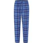 Marineblaue Karo Pyjamahosen lang aus Flanell für Herren Größe L für den für den Winter 