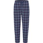 Marineblaue Karo Pyjamahosen lang aus Flanell für Herren Übergrößen für den für den Winter 