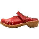 Rote El Naturalista Yggdrasil Mules ohne Verschluss in Breitweite aus Glattleder mit herausnehmbarem Fußbett für Damen Größe 37 für den für den Sommer 