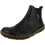 Schwarze El Naturalista Vegane Ankle Boots & Klassische Stiefeletten ohne Verschluss aus Leder für Herren Größe 38 mit Absatzhöhe bis 3cm 