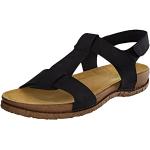 Reduzierte Schwarze El Naturalista Outdoor-Sandalen mit Klettverschluss in Normalweite für Damen Größe 37 für den für den Sommer 