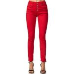 Rote Casual Elara Slim Fit Jeans aus Baumwolle für Damen Größe 6 XL 