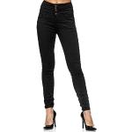 Schwarze Elara Slim Fit Jeans mit Reißverschluss aus Denim für Damen Größe S 