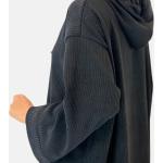 Schwarze Elegante Elara Maxi Strickkleider mit Kapuze für Damen Einheitsgröße für den für den Winter 