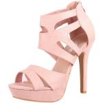 Pinke Casual Pfennigabsatz High Heels & Stiletto-Pumps mit Reißverschluss aus Textil für Damen Größe 37 