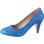 Blaue Elegante Elara Glitzer Pumps mit Strass für Damen Größe 36 