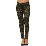 Reduzierte Armeegrüne Elara Skinny Jeans mit Reißverschluss aus Denim für Damen Größe M 