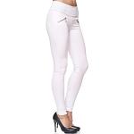 Weiße Elara Skinny Jeans mit Reißverschluss aus Denim für Damen Größe 4 XL 