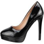 Schwarze Casual Runde Pfennigabsatz High Heels & Stiletto-Pumps in Normalweite für Damen Größe 42 