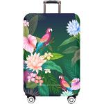 Pinke Sterne Kofferschutzhüllen mit Flamingo-Motiv mit Reißverschluss aus Leder 