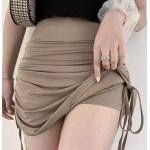 Khakifarbene Sportliche Mini Festliche Röcke maschinenwaschbar für Damen Größe L 