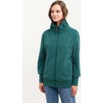 Reduzierte Dunkelgrüne Elbsand Stehkragen Zip Hoodies & Sweatjacken mit Reißverschluss aus Baumwolle für Damen Größe S 
