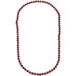 ELEDORO Edelstein Perlenkette Collier endlos geknotet 8mm 80cm lang Jaspis rot