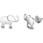 Nickelfreie Silberne Elefanten Ohrringe vergoldet für Damen 