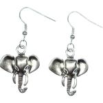 Elefanten Ohrringe versilbert aus Metall für Kinder 
