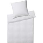 Weiße Gestreifte Elegante bügelfreie Bettwäsche mit Reißverschluss aus Jersey trocknergeeignet 